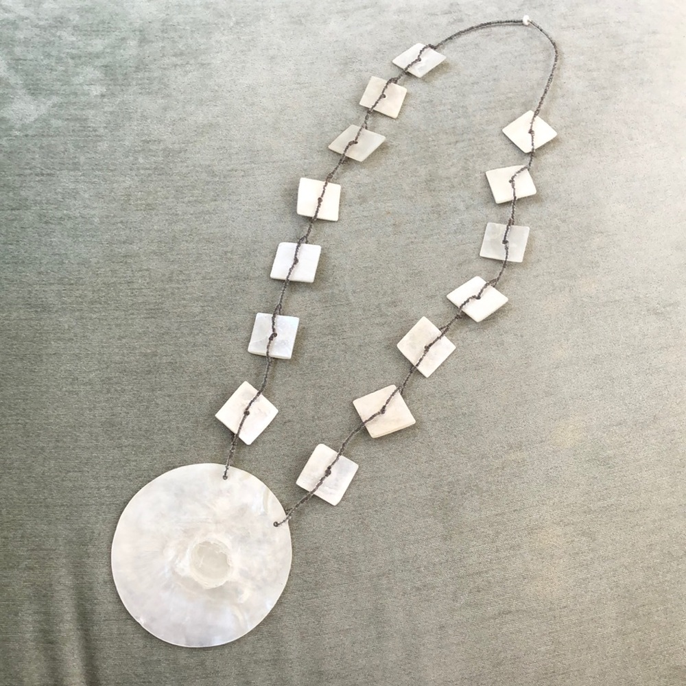 Capiz Shell Necklace Hand-Crafted in India 16”